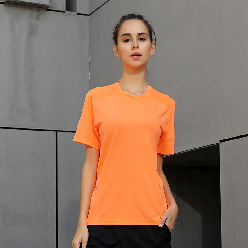 Yoga Running O - Neck Tee For Women Short Sleeves - JasrotaTops & Tees32863377034 - orange - XXS