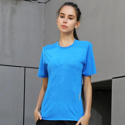 Yoga Running O - Neck Tee For Women Short Sleeves - JasrotaTops & Tees32863377034 - blue - XXS