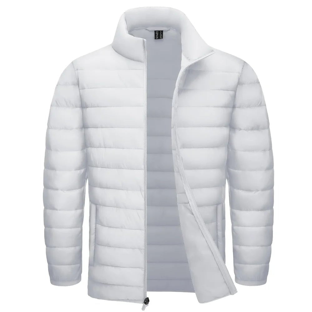 Stand Collar Lightweight Puffer Jackets For Men - JasrotaOuterwear, Jackets1005005915637211 - White - CN 4XL (US 2XL) - CHINA