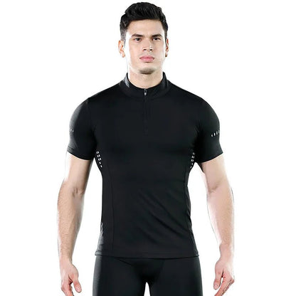 Sports T-Shirt Short Sleeve Zip Pullover For Men - JasrotaT-Shirt14:10;5:4183