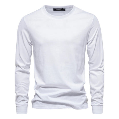 Cotton T Shirt Men Casual O - neck Long Sleeved - JasrotaTees1005003145111680 - White - EUR S 65 - 72kg