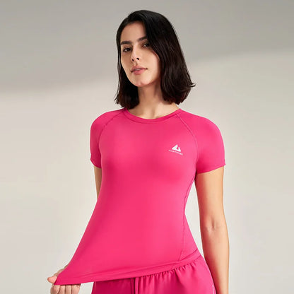 Women's Yoga Short Sleeve Round neck Polyester Tee