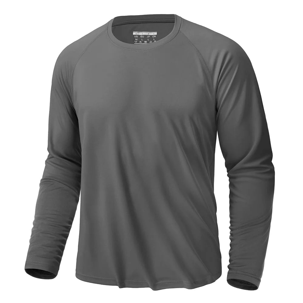 UPF 50+ Sun Protection Long Sleeve T-shirts For Men - JasrotaActiveWear Tops1005006641432435 - Waterfall Blue - CN S (US XS) - CHINA