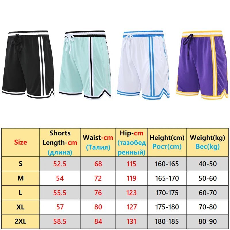 Men's Quick - Dry Loose Fit Basketball and Running Track Shorts - JasrotaSports Pants1005004773236957 - purple - XL