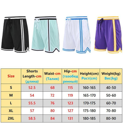 Men's Quick - Dry Loose Fit Basketball and Running Track Shorts - JasrotaSports Pants1005004773236957 - purple - XL