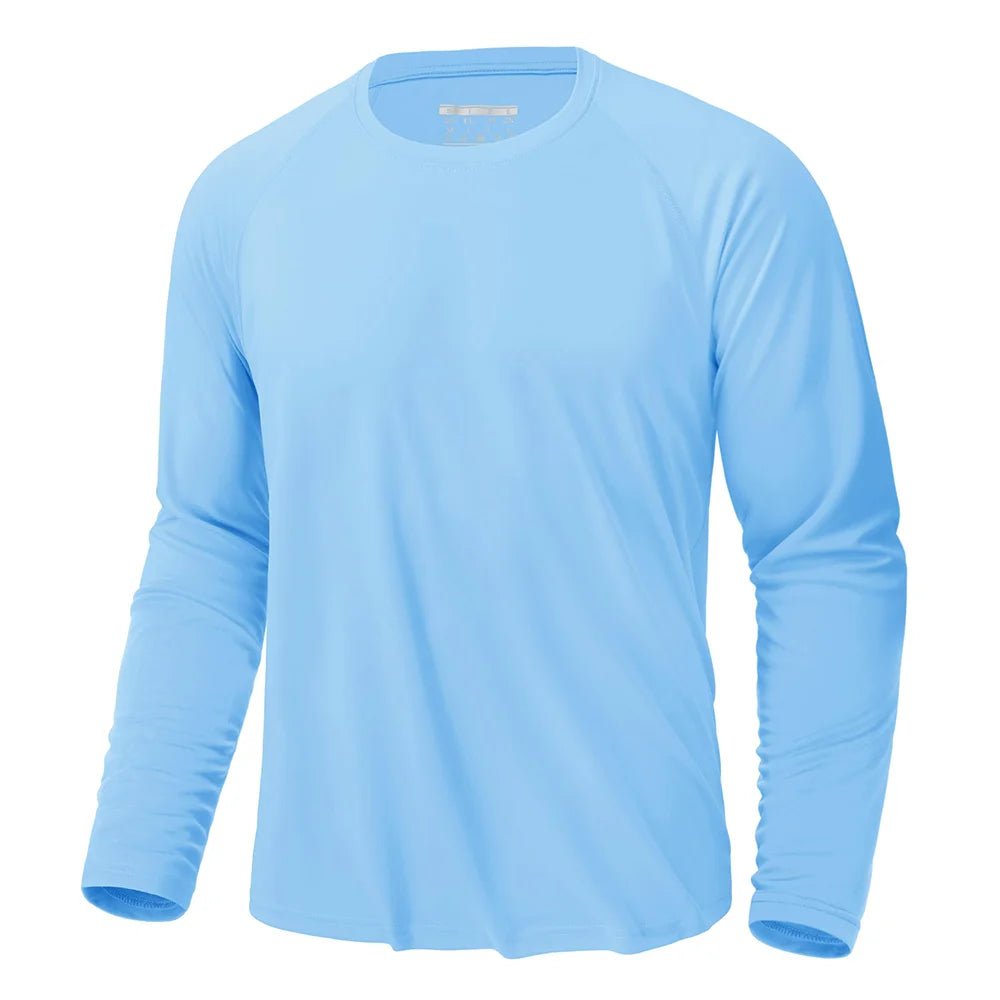 UPF 50+ Sun Protection Long Sleeve T-shirts For Men - JasrotaActiveWear Tops1005006641432435 - Waterfall Blue - CN S (US XS) - CHINA