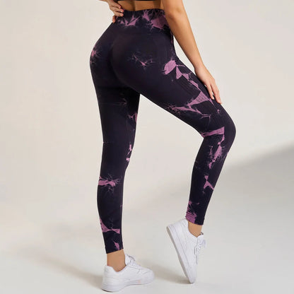 Women's Seamless Tie-Dye Fitness Leggings Pant