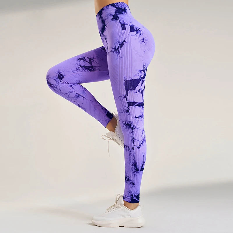 Women's Seamless Tie-Dye Fitness Leggings Pant