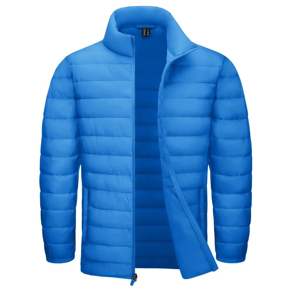 Stand Collar Lightweight Puffer Jackets For Men - JasrotaOuterwear, Jackets1005005915637211 - Azure Blue - CN XL (US L) - CHINA