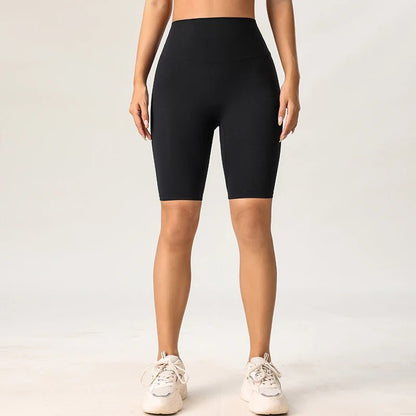 Women's Yoga High Waisted Hip Lifting Shorts - JasrotaSports Pants1005007000479895 - Black - XL