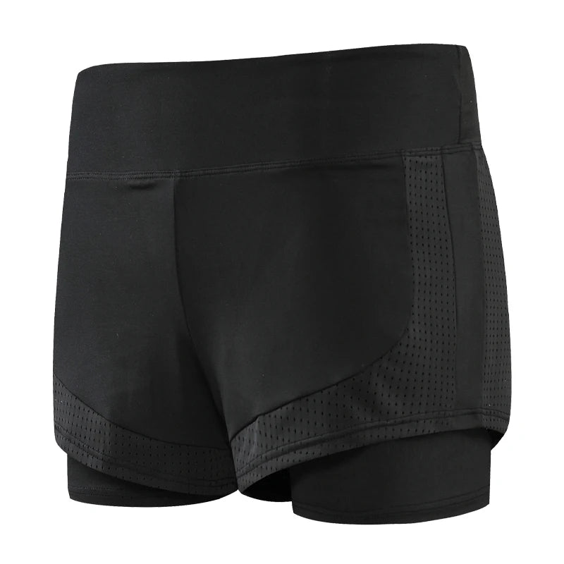 2 In 1 Women Anti Exposure Polyester Training Shorts - JasrotaShorts1005004769423485 - black - MCustom