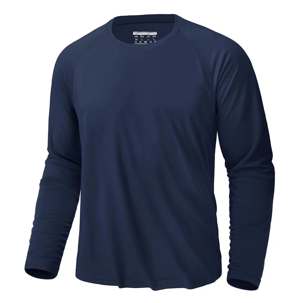 UPF 50+ Sun Protection Long Sleeve T-shirts For Men - JasrotaActiveWear Tops1005006641432435 - Navy - CN M (US S) - CHINA