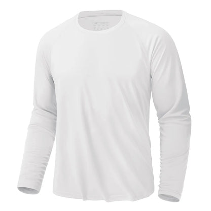 UPF 50+ Sun Protection Long Sleeve T-shirts For Men - JasrotaActiveWear Tops1005006641432435 - White - CN S (US XS) - CHINA