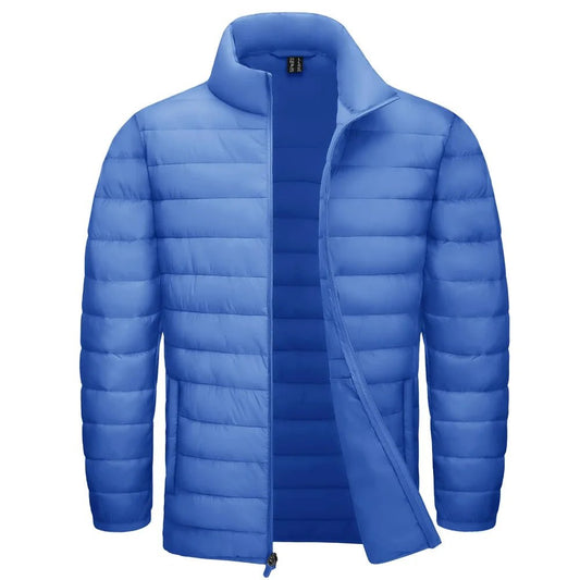 Stand Collar Lightweight Puffer Jackets For Men - JasrotaOuterwear, Jackets1005005915637211 - Azure Blue - CN XL (US L) - CHINA