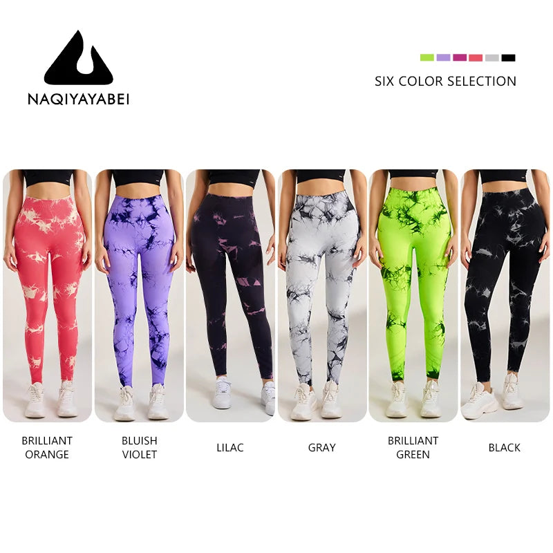 Women's Seamless Tie-Dye Fitness Leggings Pant