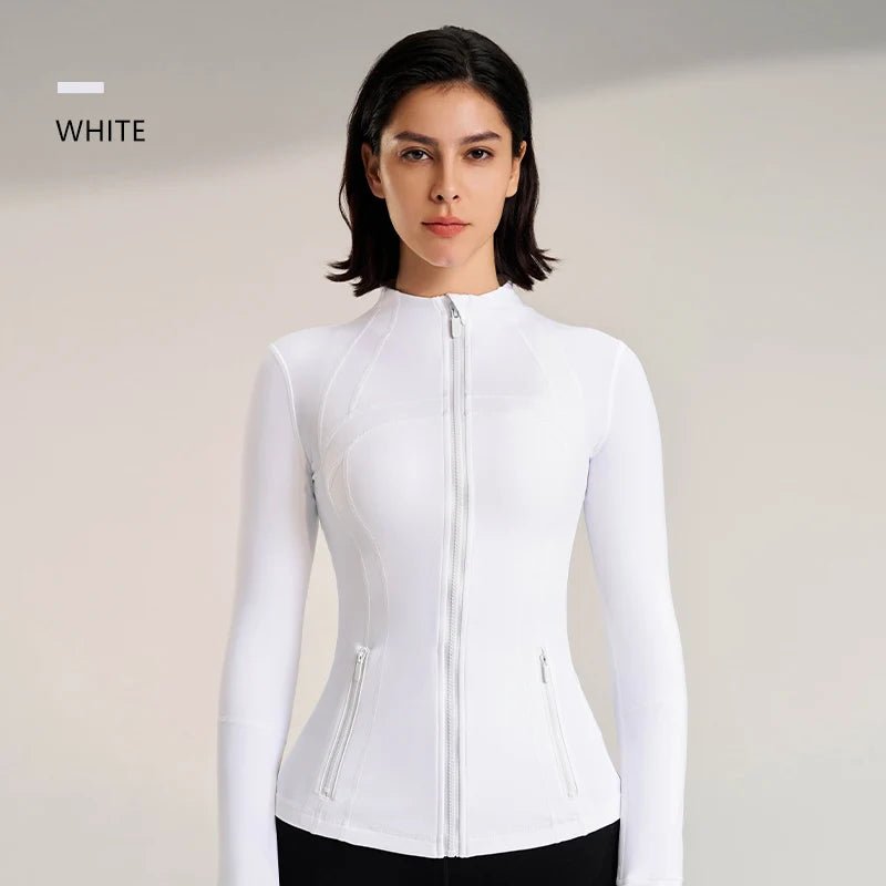 Women's 2024 new collar Slim jacket - JasrotaSports Fit1005006670092244 - White - L