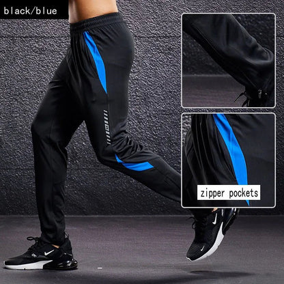 Men Zipper Pockets Trouser Sweatpant - JasrotaSports Pants1005005033764598 - black blue A3 - 2XL(170 - 175cm)