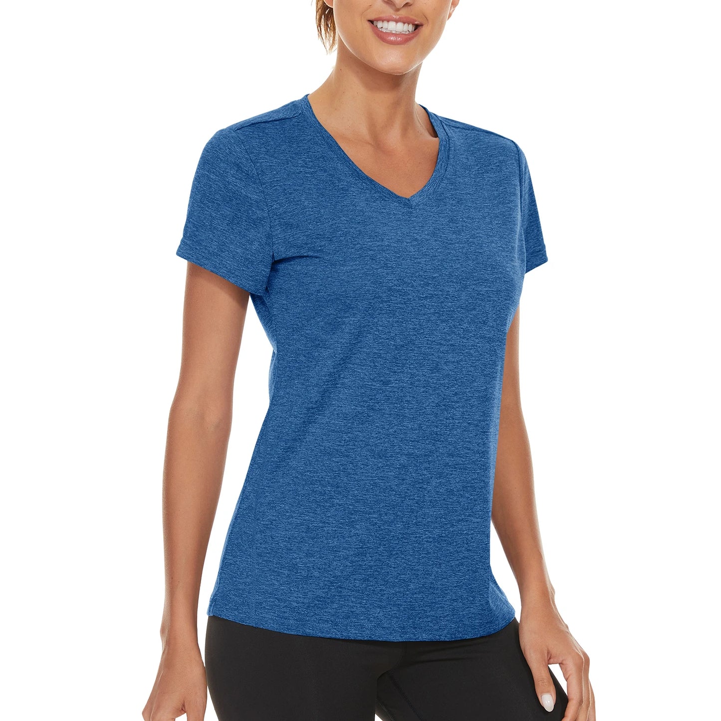 V-Neck Women's Short Sleeve Quick Dry Basic Casual T-Shirt