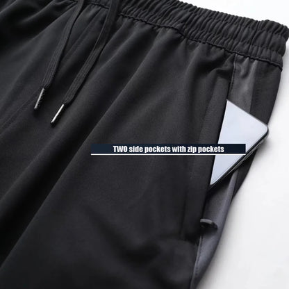 Men Zipper Pockets Trouser Sweatpant - JasrotaSports Pants1005005033764598 - black blue A3 - 2XL(170 - 175cm)