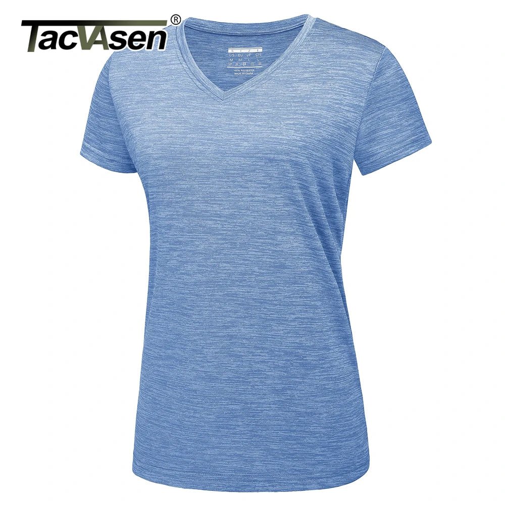 Polyester T-Shirt For Women Moisture Wicking V Neck - JasrotaTops & Tees1005005562008052 - Purple - CN 3XL (US 2XL) - China