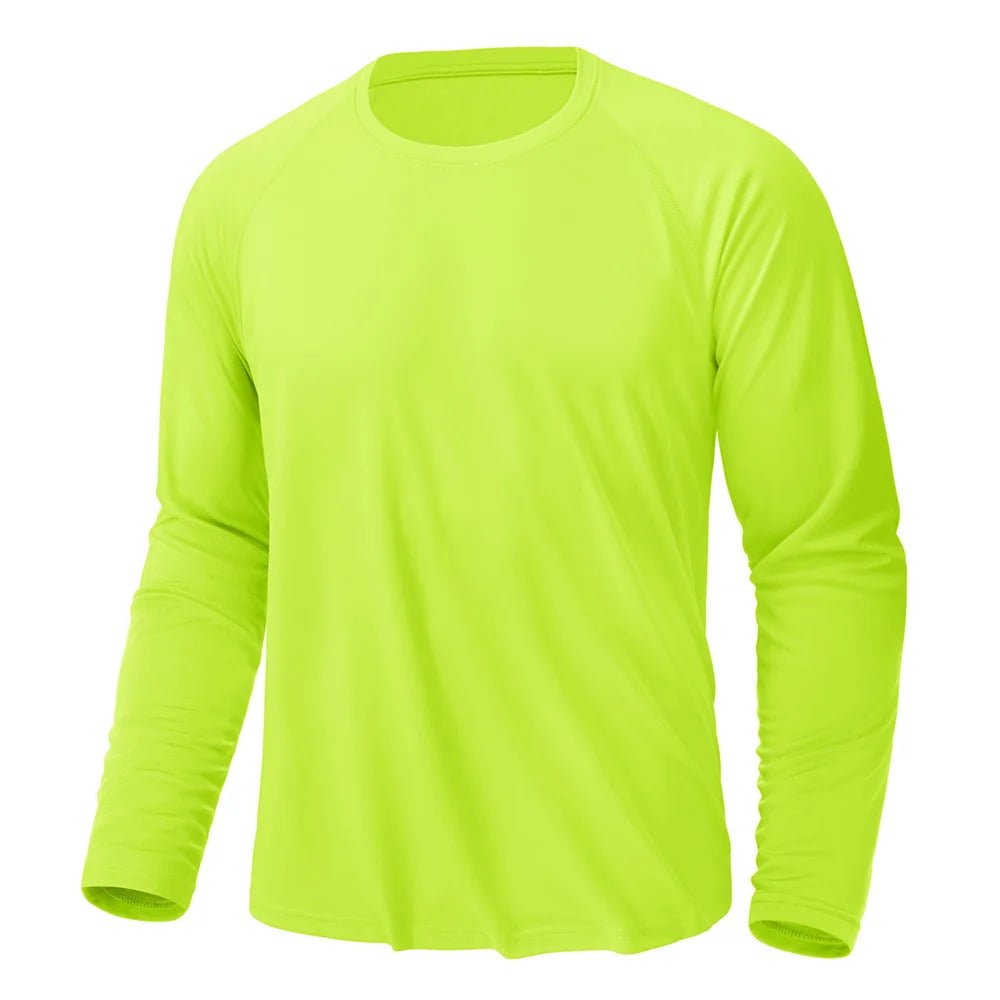 UPF 50+ Sun Protection Long Sleeve T-shirts For Men - JasrotaActiveWear Tops1005006641432435 - Fluorescence Green - CN M (US S) - CHINA