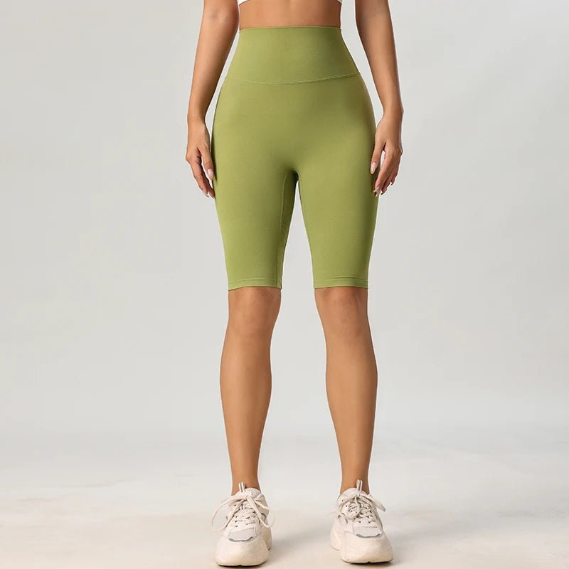 Women's Yoga High Waisted Hip Lifting Shorts - JasrotaSports Pants1005007000479895 - Green - M