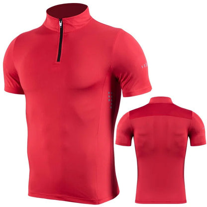 Sports T-Shirt Short Sleeve Zip Pullover For Men - JasrotaT-Shirt14:10;5:4183