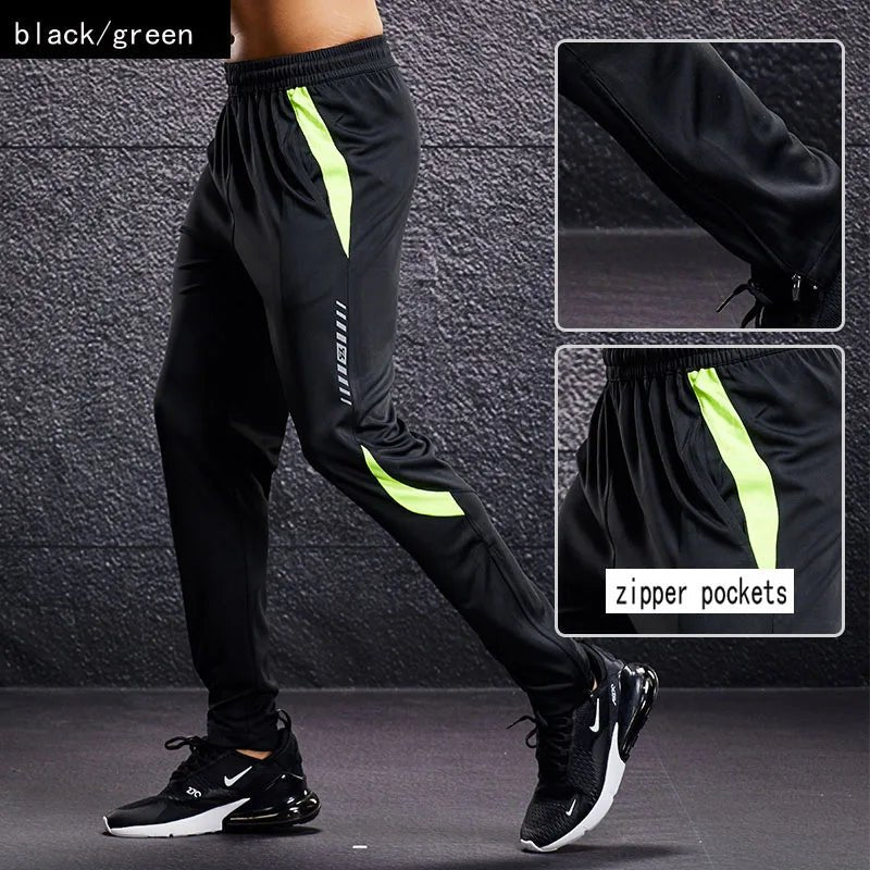 Men Zipper Pockets Trouser Sweatpant - JasrotaSports Pants1005005033764598 - black green A3 - L(160 - 165cm)