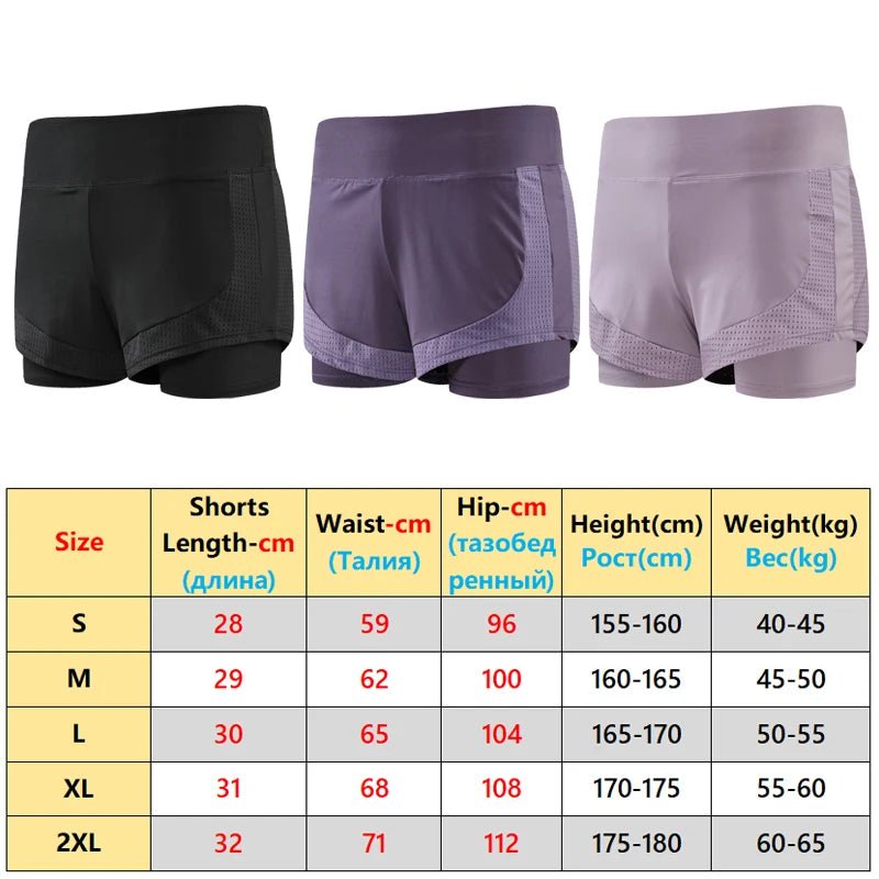 2 In 1 Women Anti Exposure Polyester Training Shorts - JasrotaShorts1005004769423485 - black - MCustom