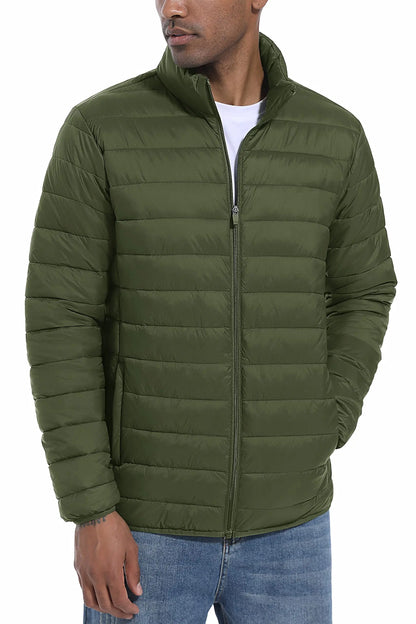 Stand Collar Lightweight Puffer Jackets For Men