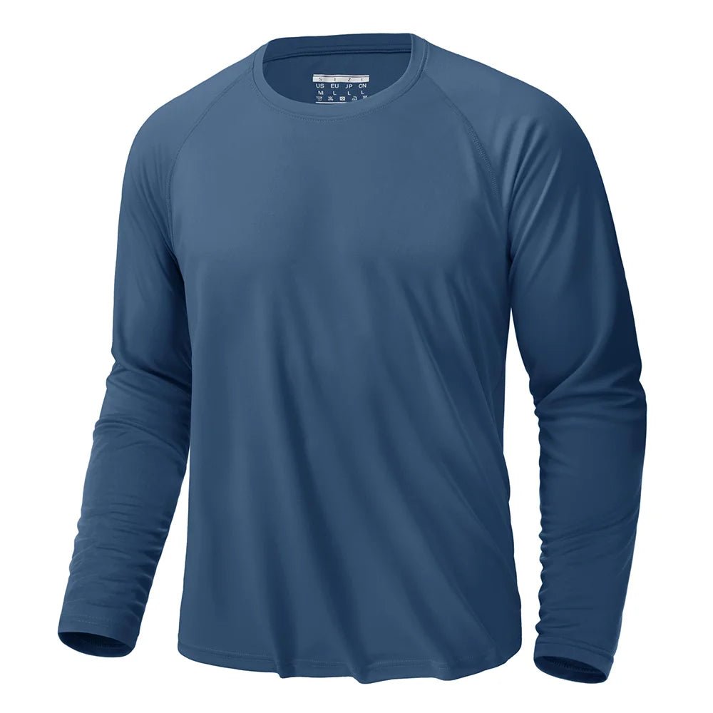 UPF 50+ Sun Protection Long Sleeve T-shirts For Men - JasrotaActiveWear Tops1005006641432435 - Waterfall Blue - CN S (US XS) - CHINA